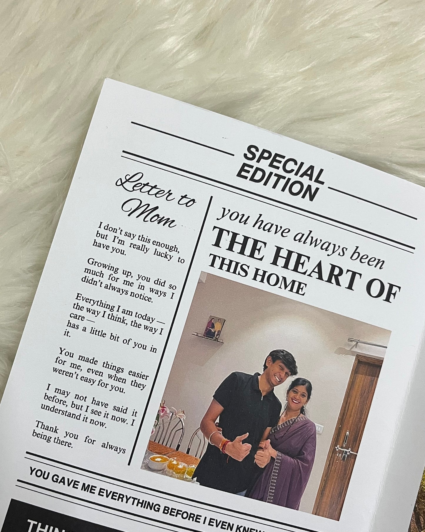 Love Newspaper Card - Mother's Day Edition