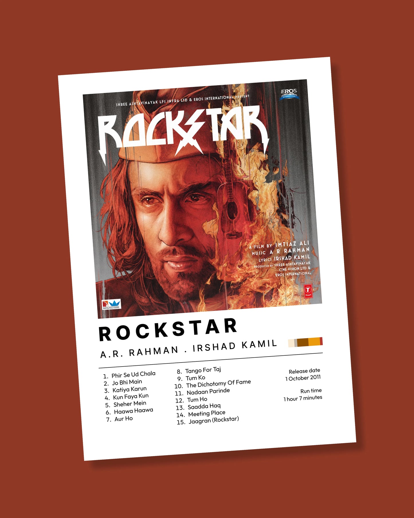 Rockstar Movie Music Poster || A.R. Rahman
