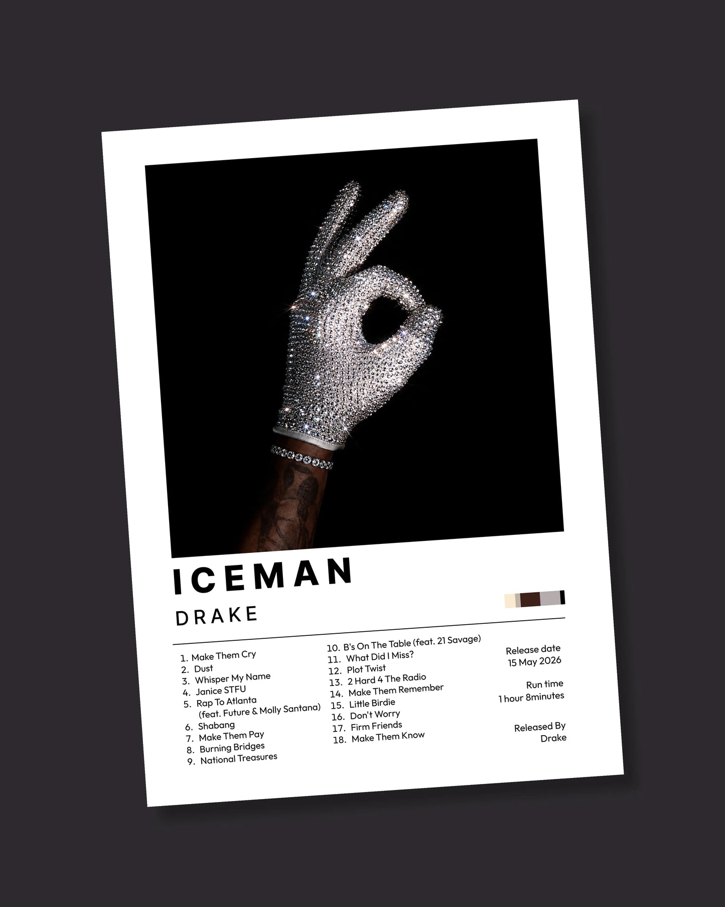 Iceman Album Poster || Drake